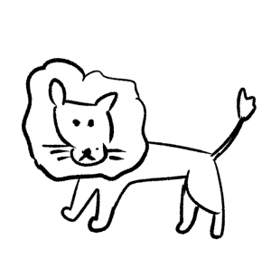 シンプルなライオンのイラスト　アイキャッチ