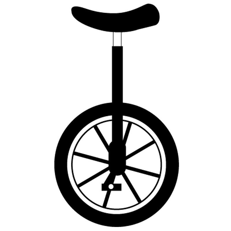 白黒で表現した一輪車のイラスト Onwaイラスト