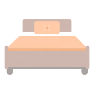 薄い茶色のベッドのイラスト