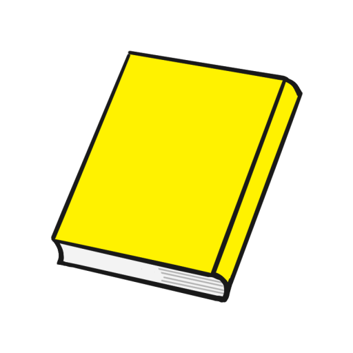 黄色いハードカバーの本のイラスト