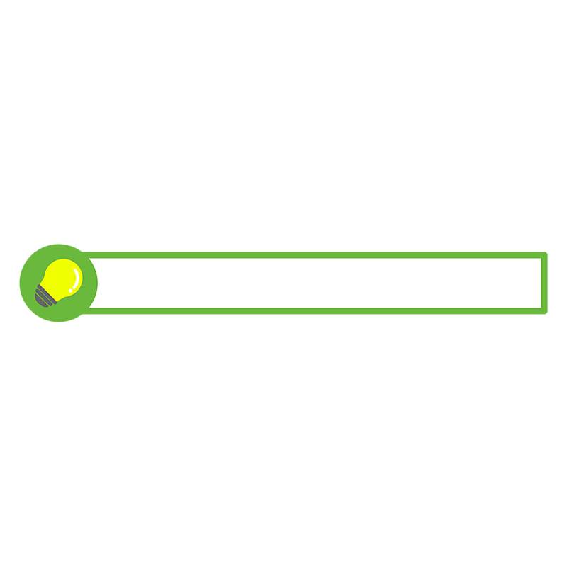緑色の電球アイコンのボトムテロップのイラスト