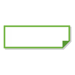 緑色の手紙風の右上テロップのイラスト素材