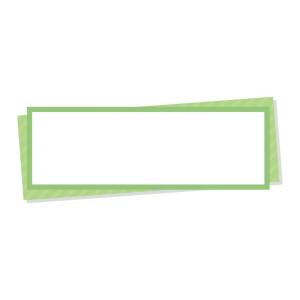 緑色の折り紙風の右上テロップのイラスト