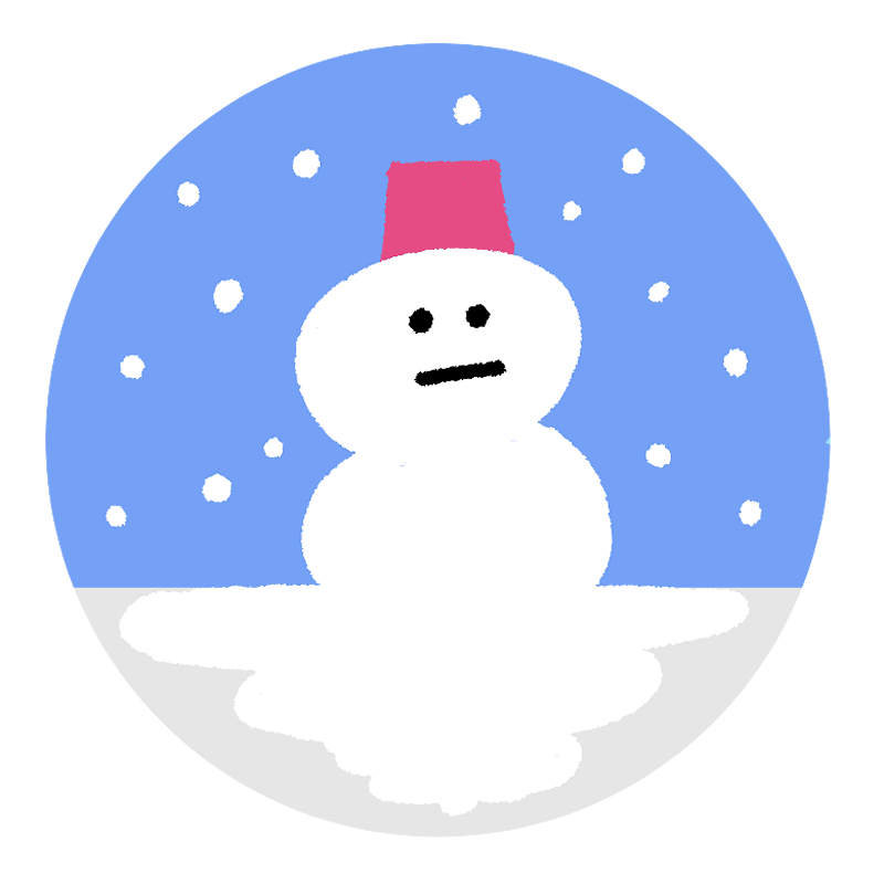 アイコン風のかわいい手書きの雪だるまイラスト Onwaイラスト