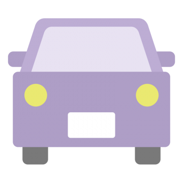 正面を向いた紫色の車のイラスト