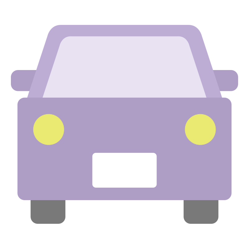 正面を向いた紫色の車のイラスト Onwaイラスト