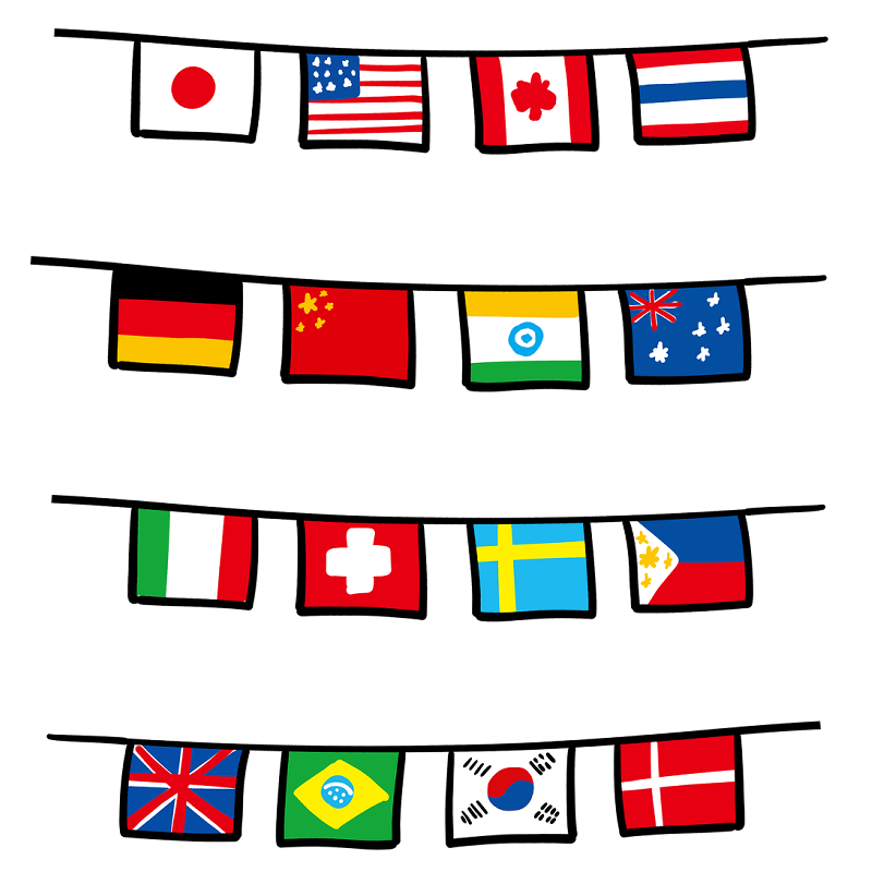 国旗模様のアメリカ地図のイラスト Onwaイラスト