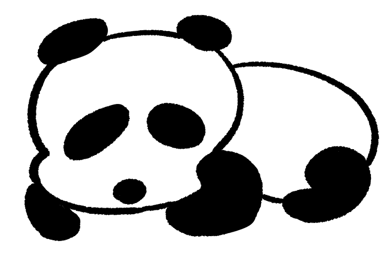 寝そべっているパンダのイラスト Onwaイラスト