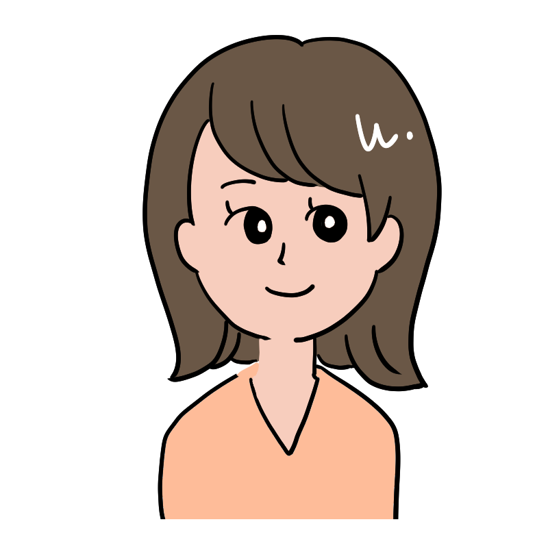 にっこりとした表情をしている茶髪の20代ol風女性のイラスト Onwa