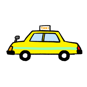 黄色いタクシーのイラスト