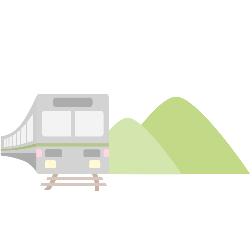 山の横を走る電車のイラスト Onwaイラスト