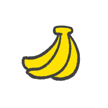 バナナのイラストまとめ 無料フリー素材で使えるかわいい手書きも Onwaイラスト