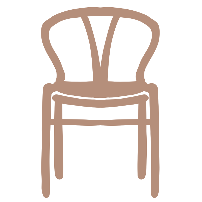 正面から見たシンプルな椅子のイラスト