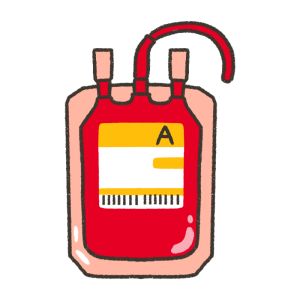輸血パックのイラスト(A型)