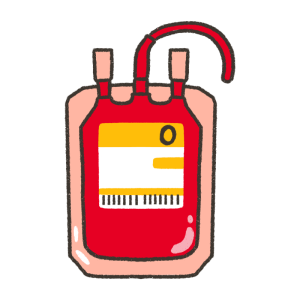 輸血パックのイラスト(O型)