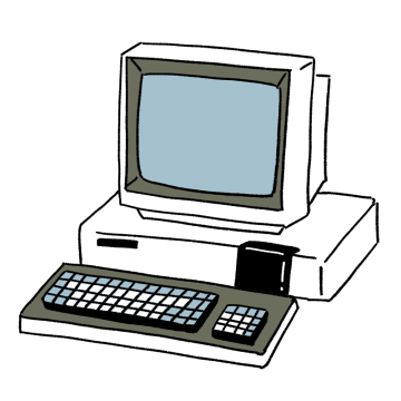 パーソナルコンピュータPC-8001をイメージしたイラスト