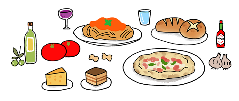 イタリア料理のイラスト Onwaイラスト