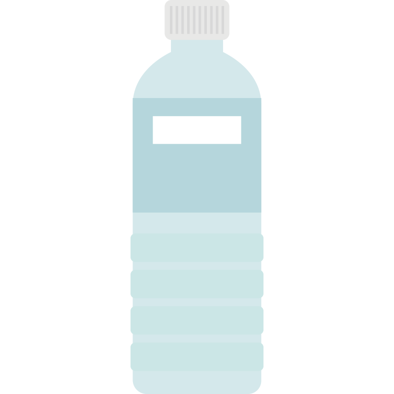 水の入ったペットボトルのイラスト