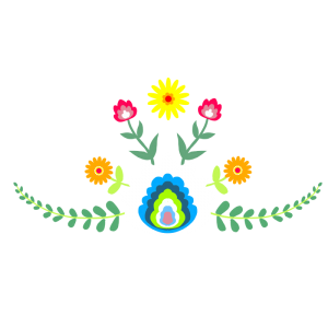 メキシコ風な花の模様のイラスト