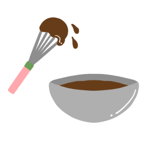 手作りチョコレートを作るイラスト