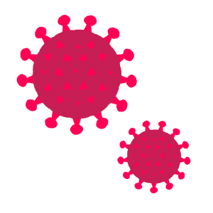新型コロナウイルス(複数)のイラスト新型コロナウイルス(複数)のイラスト