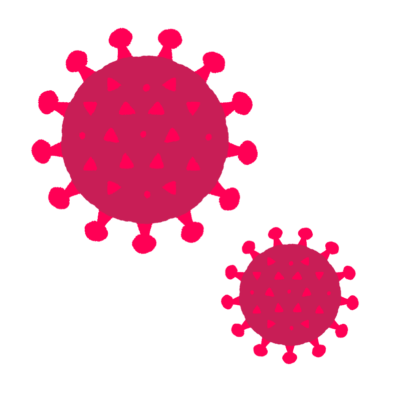 新型コロナウイルス(複数)のイラスト新型コロナウイルス(複数)のイラスト
