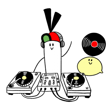 DJをするキャラクターのイラスト