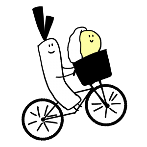 E.T.風に自転車に乗っているイラスト