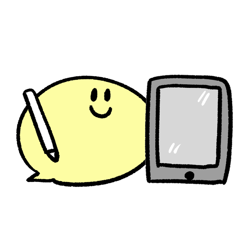 Ipad風タブレットを持つキャラクターのイラスト Onwaイラスト