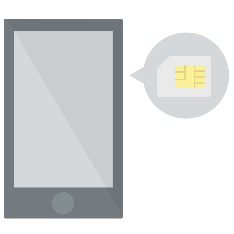 スマホに入っているsimカードのイラスト Onwaイラスト