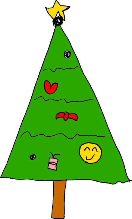 ヘタウマなクリスマスツリーのイラスト