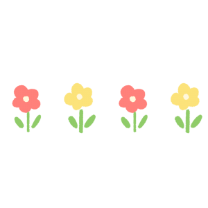 並んだ小花のイラスト