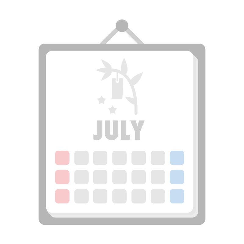 7月のカレンダーのイラスト