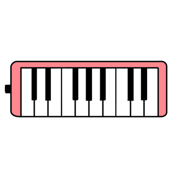 ピンクの鍵盤ハーモニカのイラスト