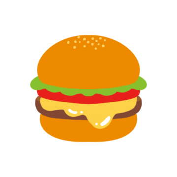 シンプルなハンバーガーのイラスト