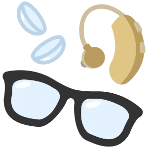 メガネとコンタクトと補聴器のイラスト
