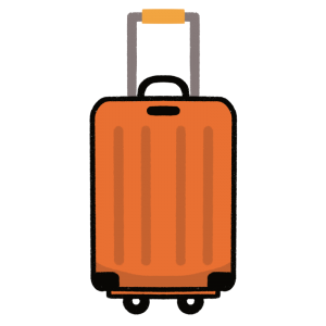 オレンジ色のスーツケースのイラスト