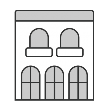 シンプルな伝統的なヨーロッパ風の建物のイラスト