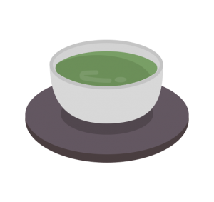 湯呑みに入った日本茶のイラスト