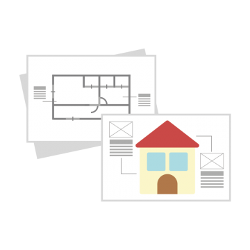 家の設計図のイラスト