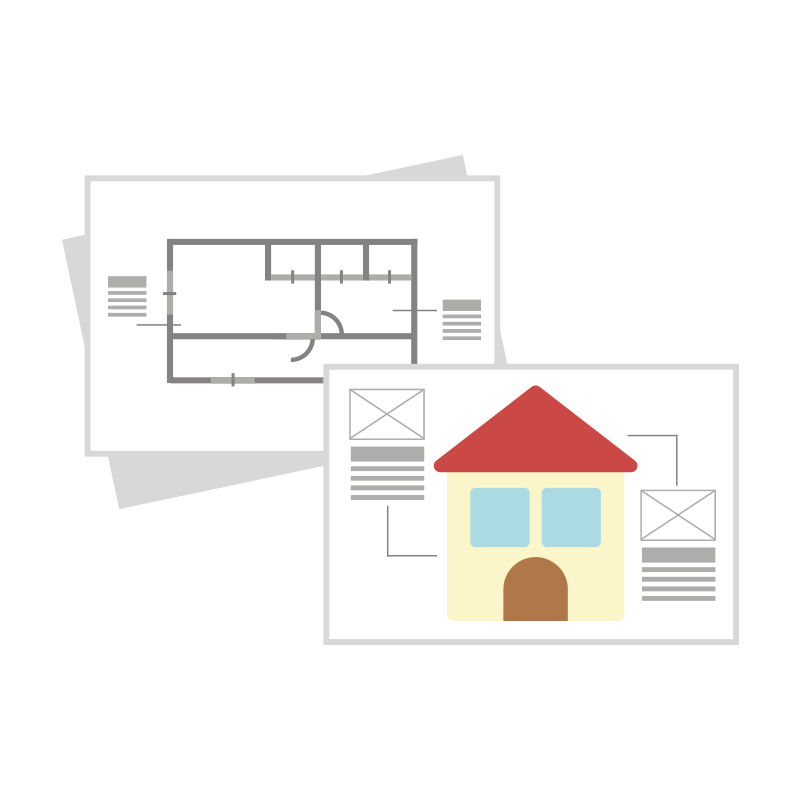 家の設計図のイラスト Onwaイラスト