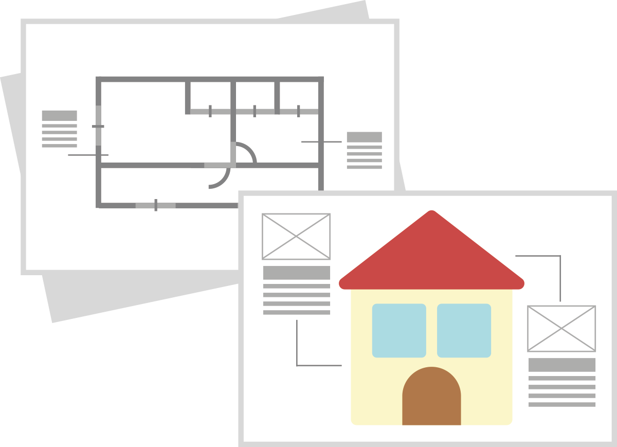 家の設計図のイラスト Onwaイラスト