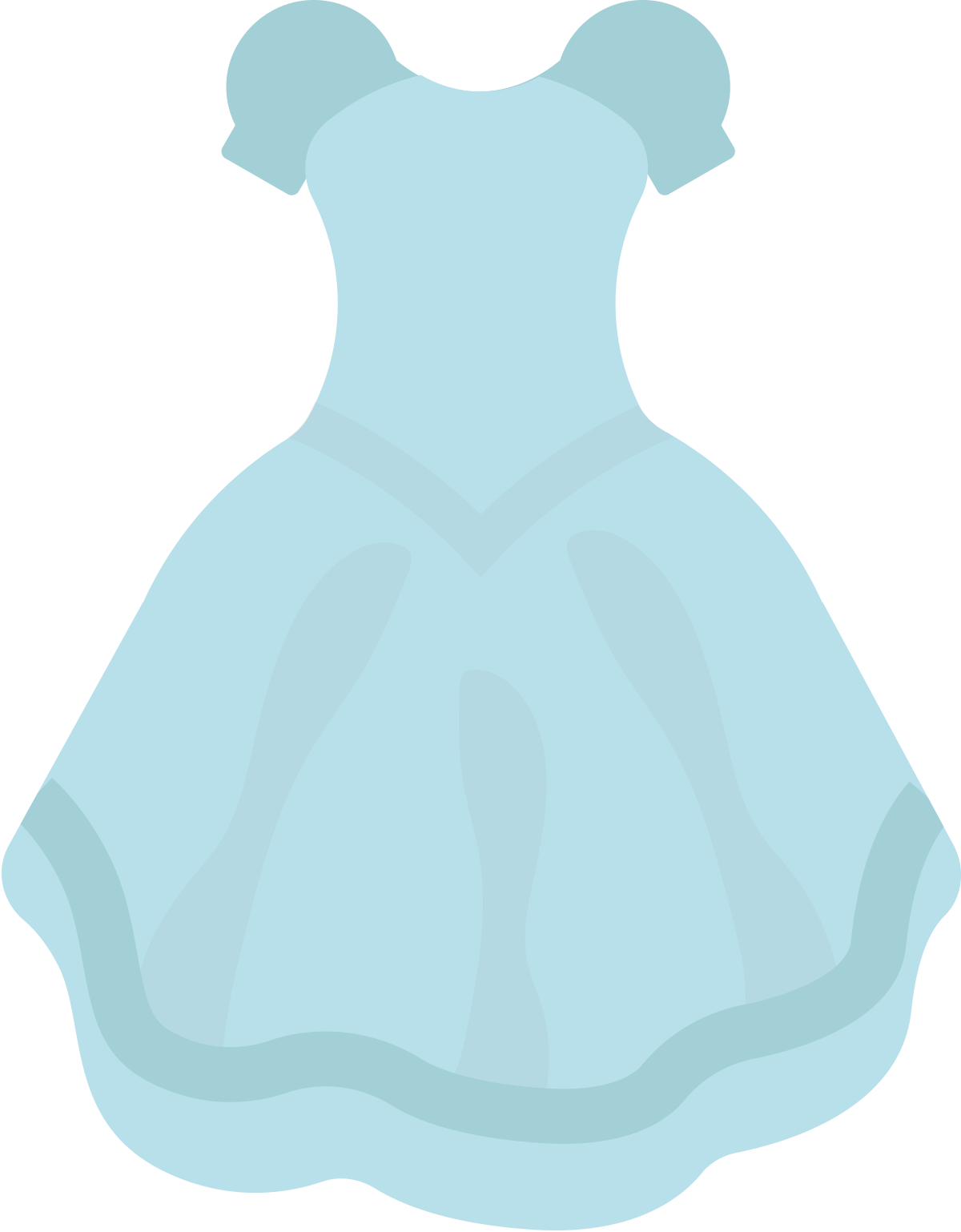 水色のプリンセスドレスのイラスト