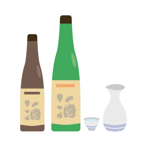 日本酒セットのイラスト