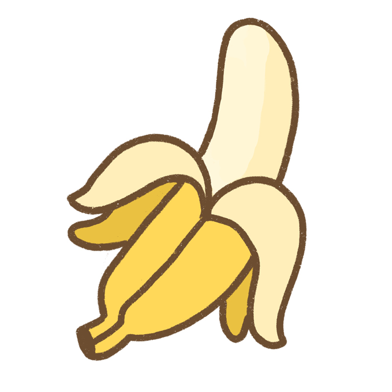 むいたバナナのイラスト Onwaイラスト