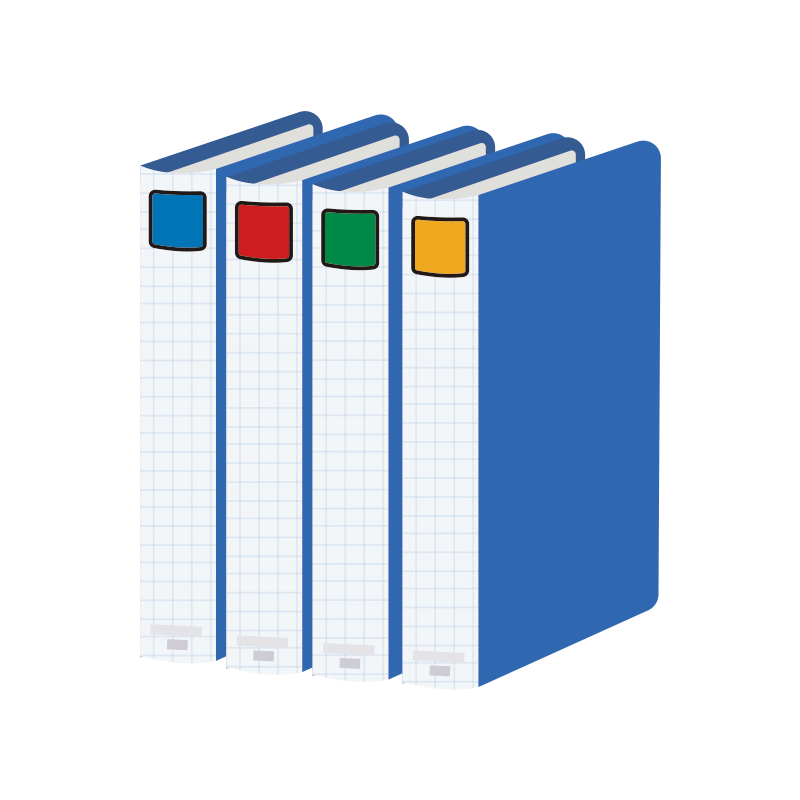 青いボックスファイルのイラスト - ONWAイラスト