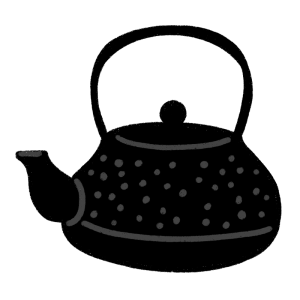 南部鉄器の急須のイラスト