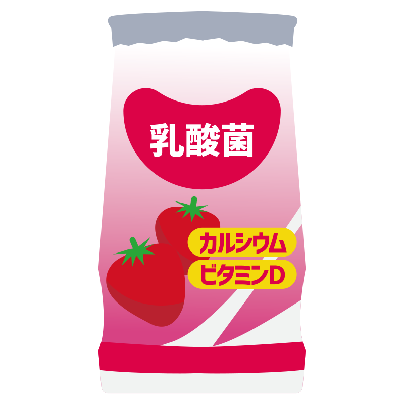 いちご味の乳酸菌飲料のイラスト Onwaイラスト いちご味の乳酸菌飲料のイラスト Onwaイラスト