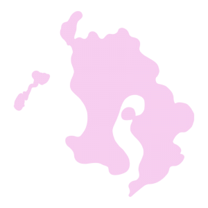 鹿児島県の地図だけ切り取ったやさしい色合いのイラスト