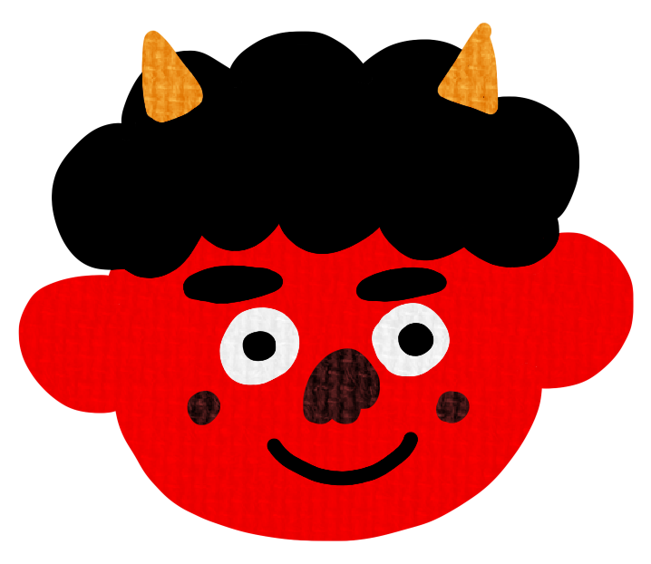 赤鬼の顔のイラスト